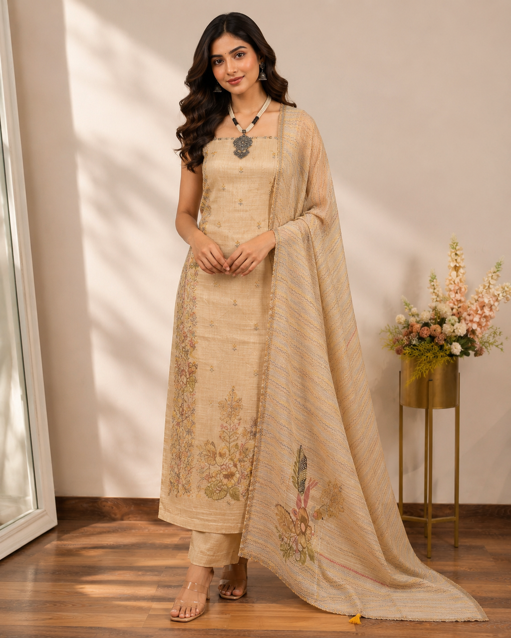 Gucci Silk with Embroidery Dupatta