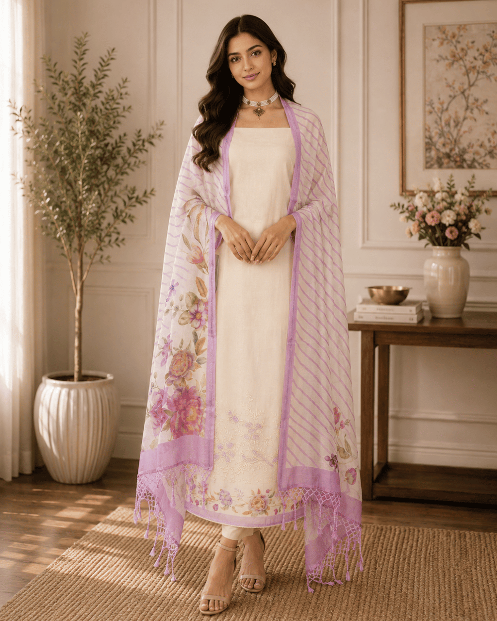 Mal Cotton Chandari Heavy Embroidery