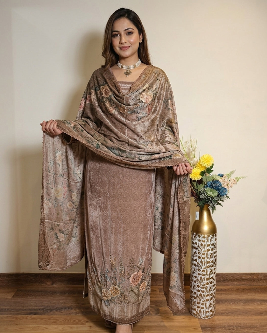 Suit In Crepe With Digital Print