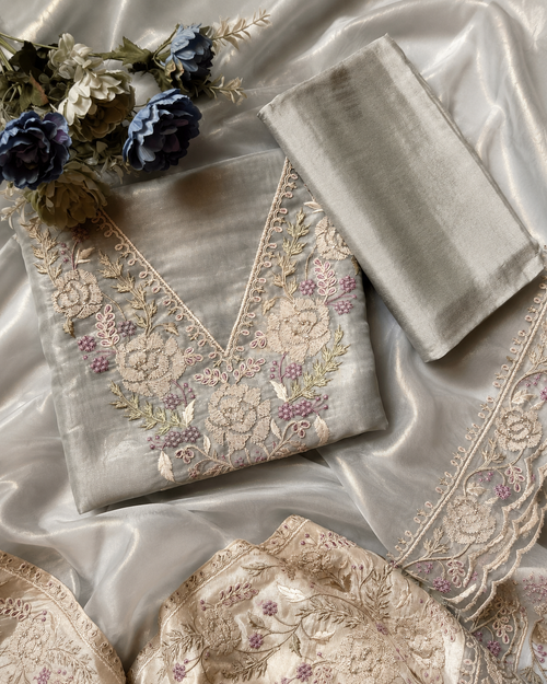 Tissue Suit With Parsi Work