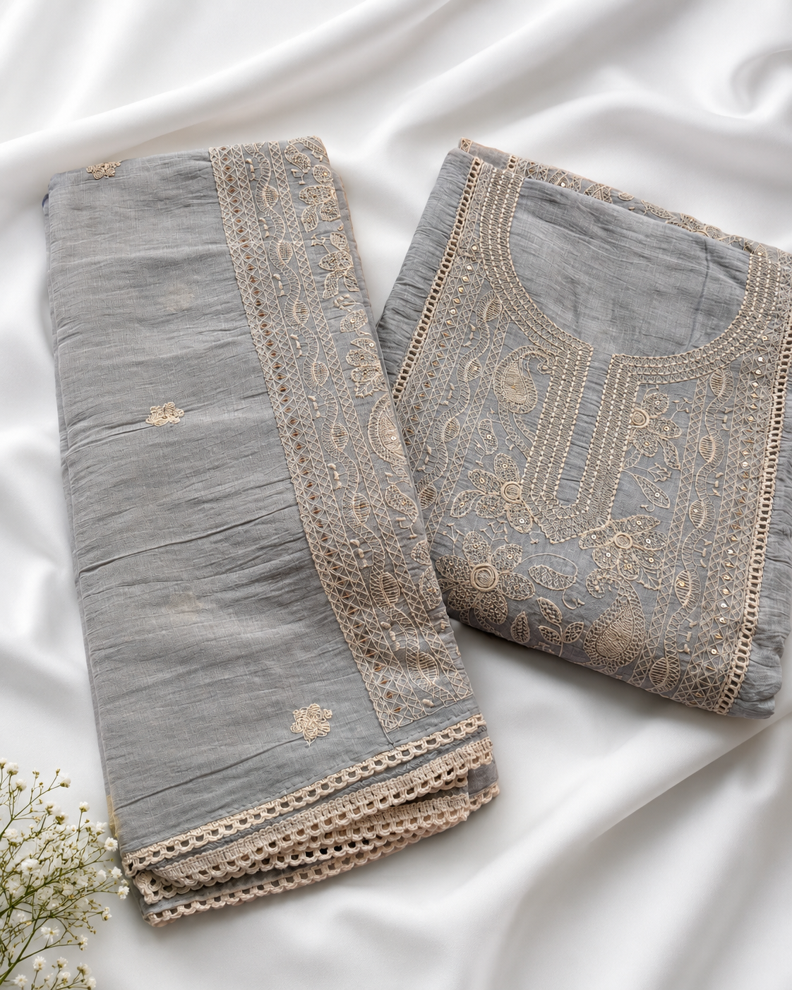 Chikankari Mul Cotton Suit Set