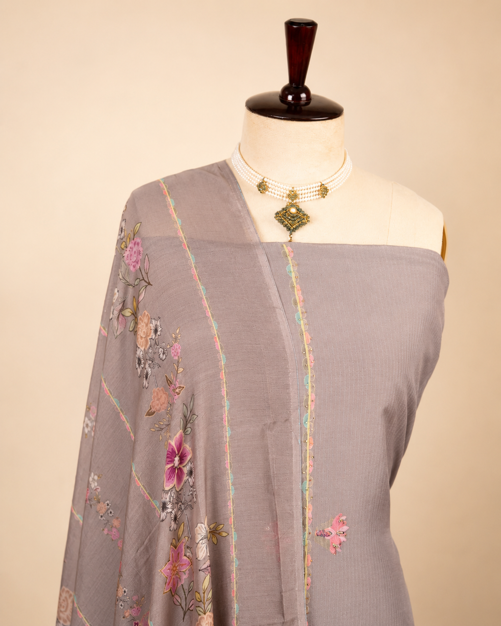 Muslin All Over Embroidery Suit