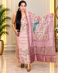 Elegant Organza Suit with Exquisite Neckline Embroidery