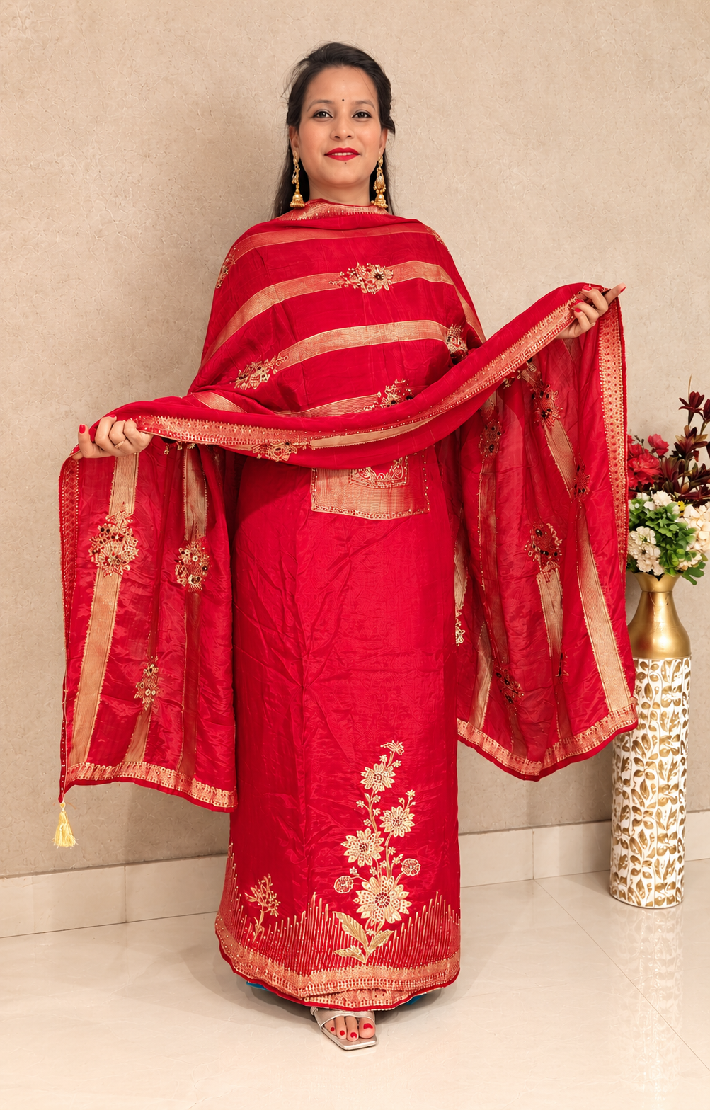Red Karva Chauth Special Suit