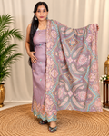 Elegant Mal Chanderi Suit with Exquisite Parsi Embroidery