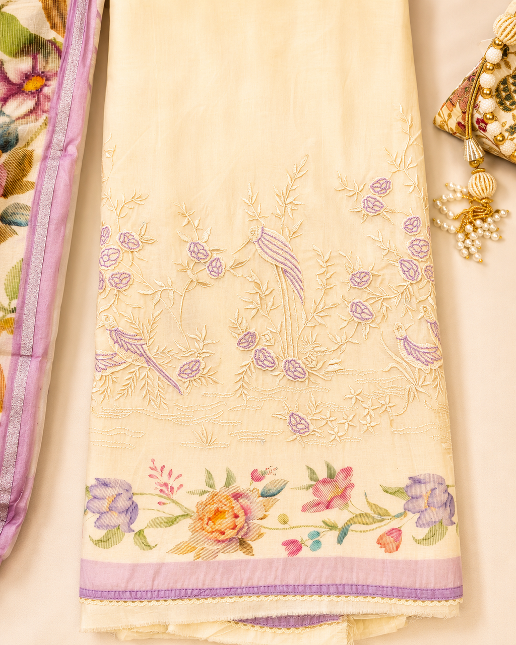 Mal Cotton Chandari Heavy Embroidery