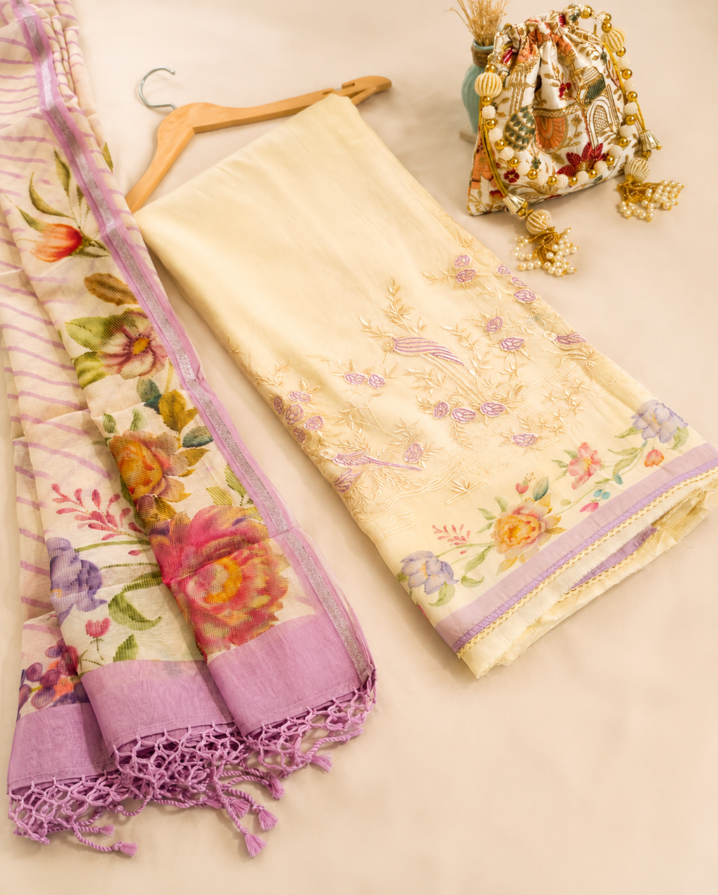 Mal Cotton Chandari Heavy Embroidery