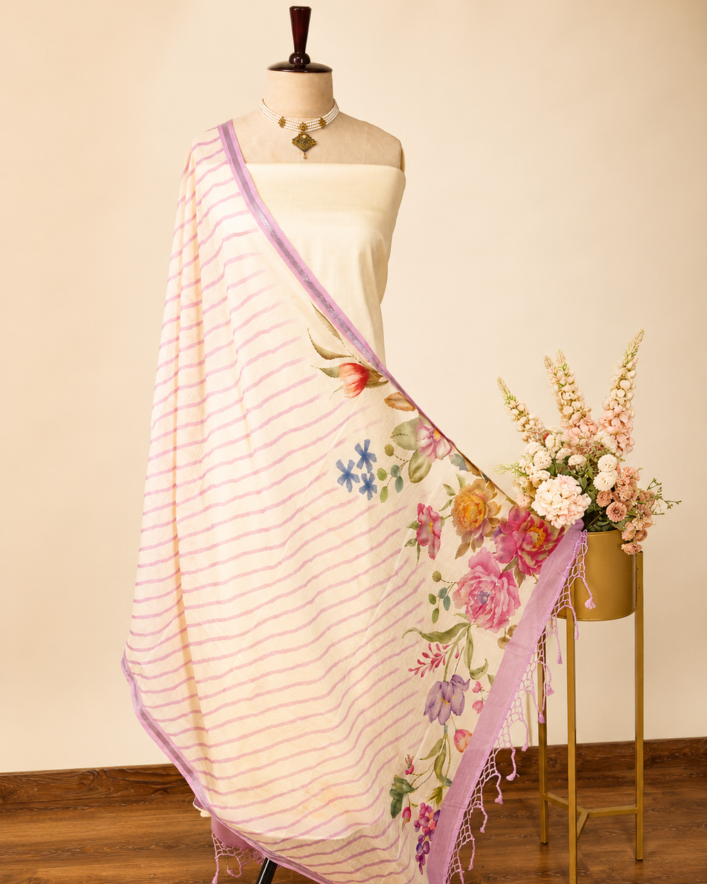 Mal Cotton Chandari Heavy Embroidery