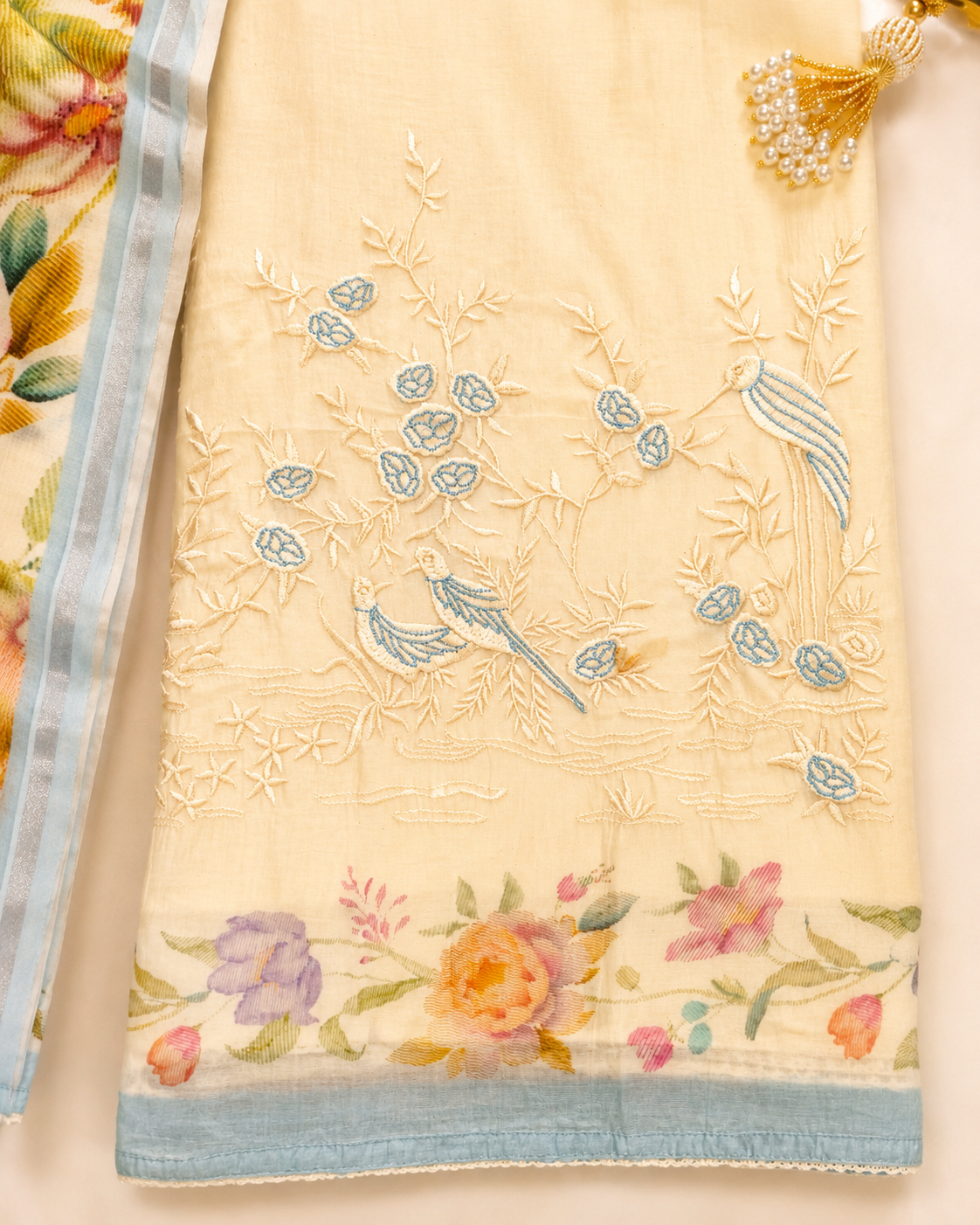 Mal Cotton Chandari Heavy Embroidery