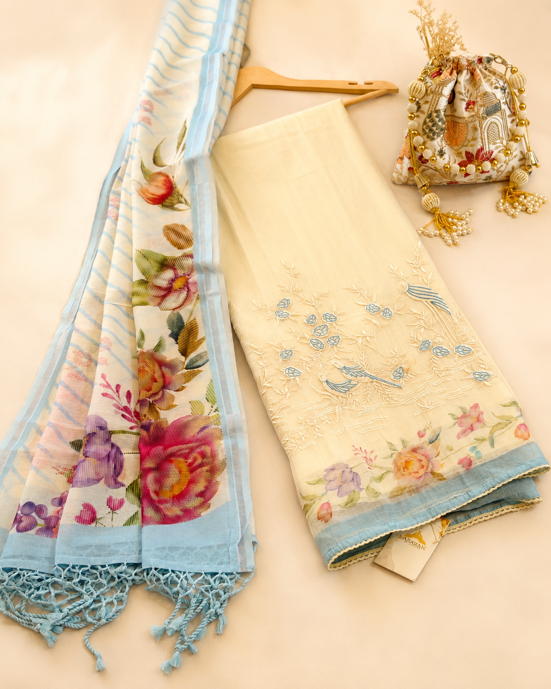 Mal Cotton Chandari Heavy Embroidery