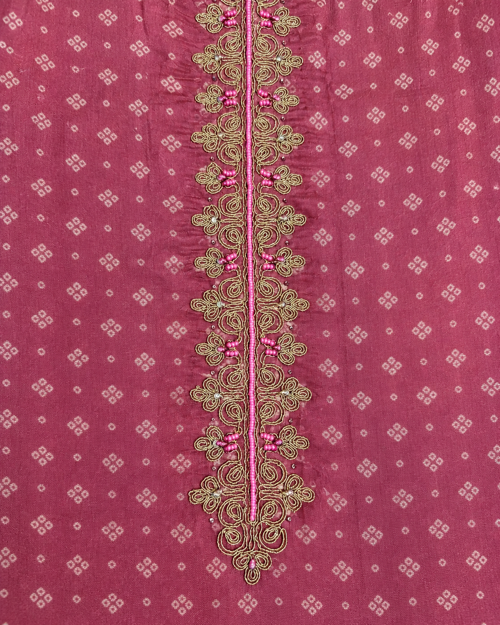 Designer Bandhani Tissue Suit Set with Embroidery