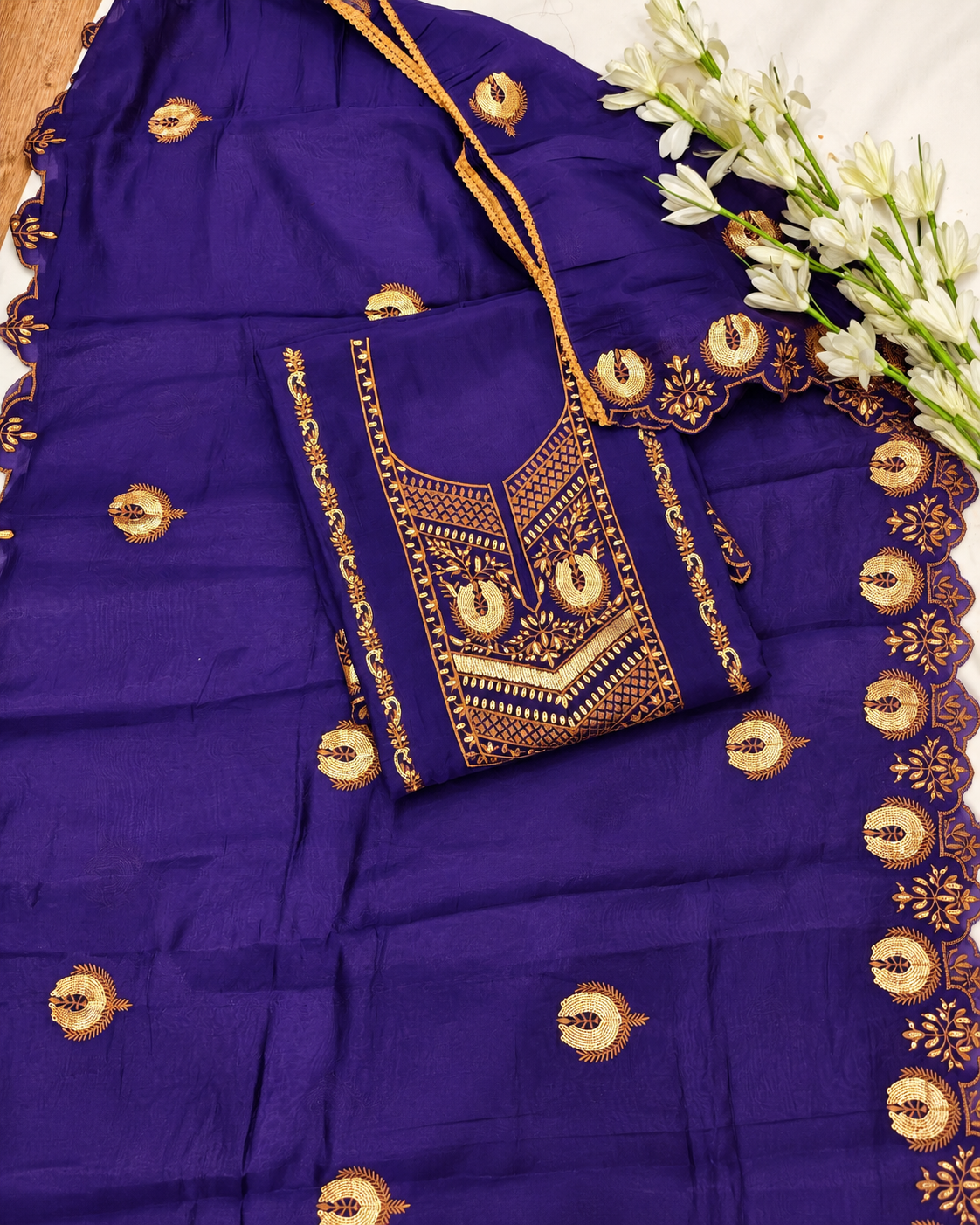 Royal Purple Embroidered Suit Set
