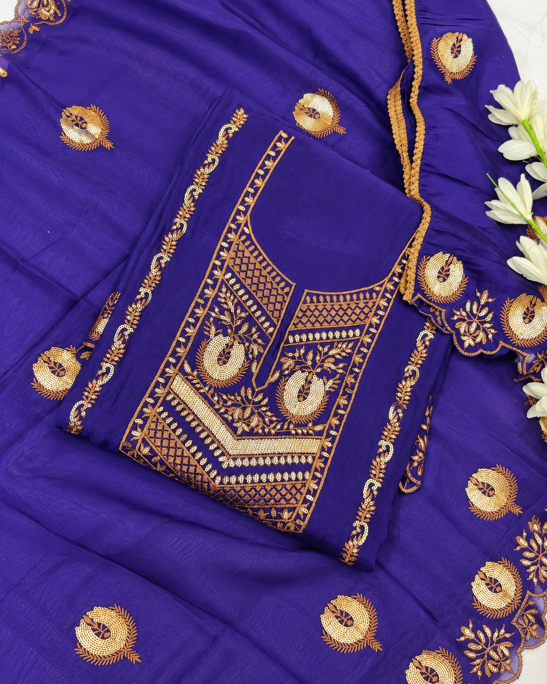 Royal Purple Embroidered Suit Set