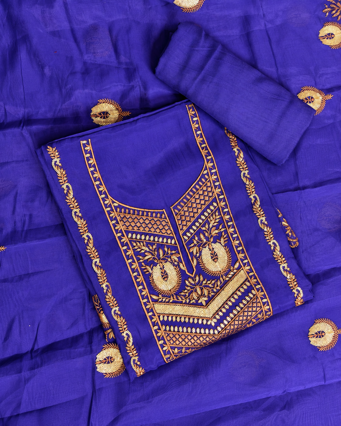 Royal Purple Embroidered Suit Set