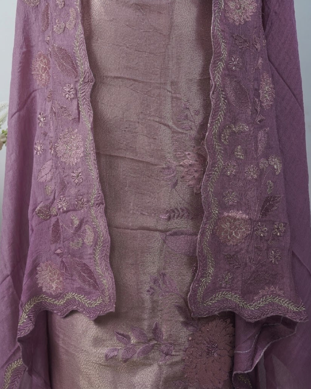Bridal Suit with Embroidered Chinon Dupatta