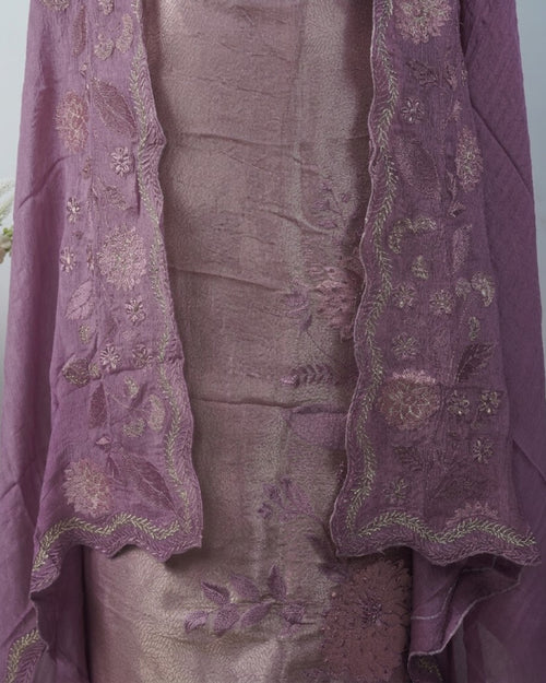Bridal Suit with Embroidered Chinon Dupatta