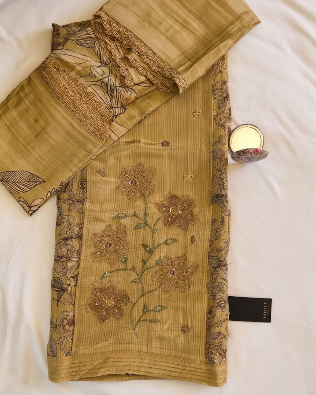 Gucci Silk Printed Bangalori Silk Top & Dupatta Set