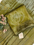 Giraffe Silk Suit with Lily Flower Embroidery