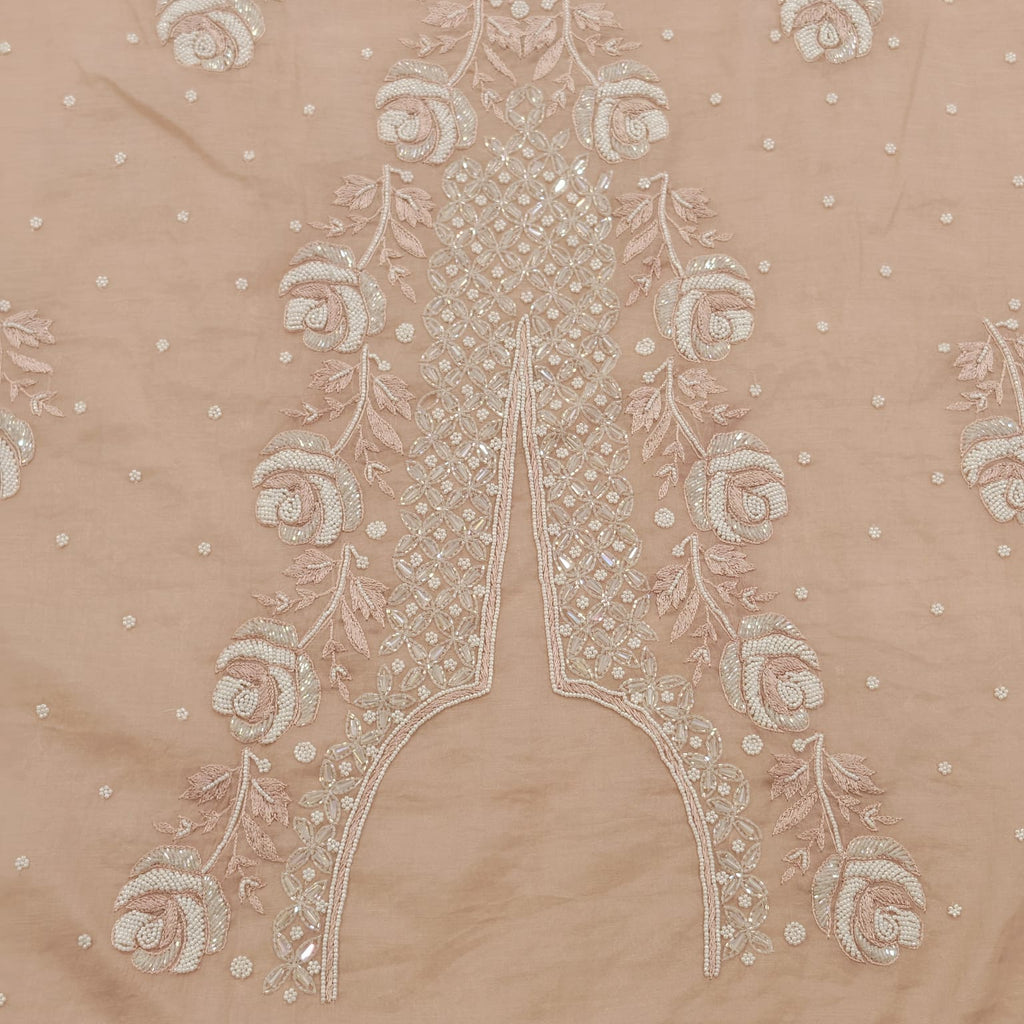 Elegant Mal Chanderi Suit with Exquisite Parsi Embroidery