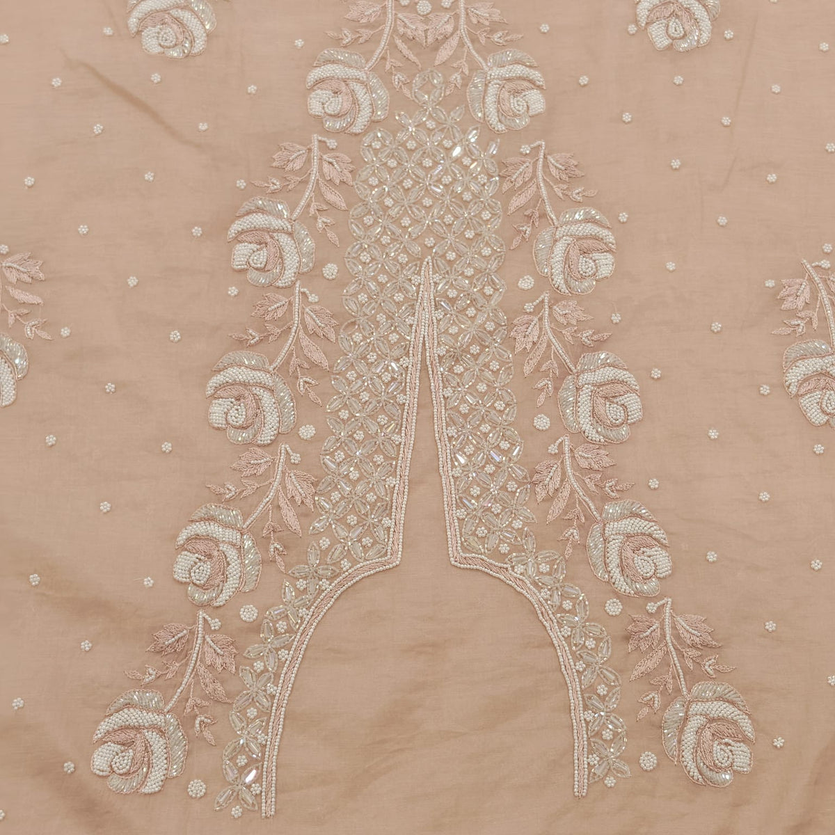 Elegant Mal Chanderi Suit with Exquisite Parsi Embroidery