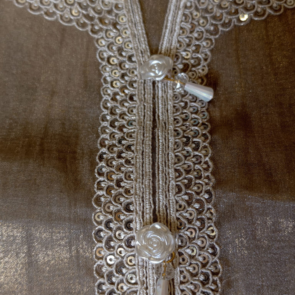 Crush Tissue Suit with Exquisite Parsi Flamingo Embroidery