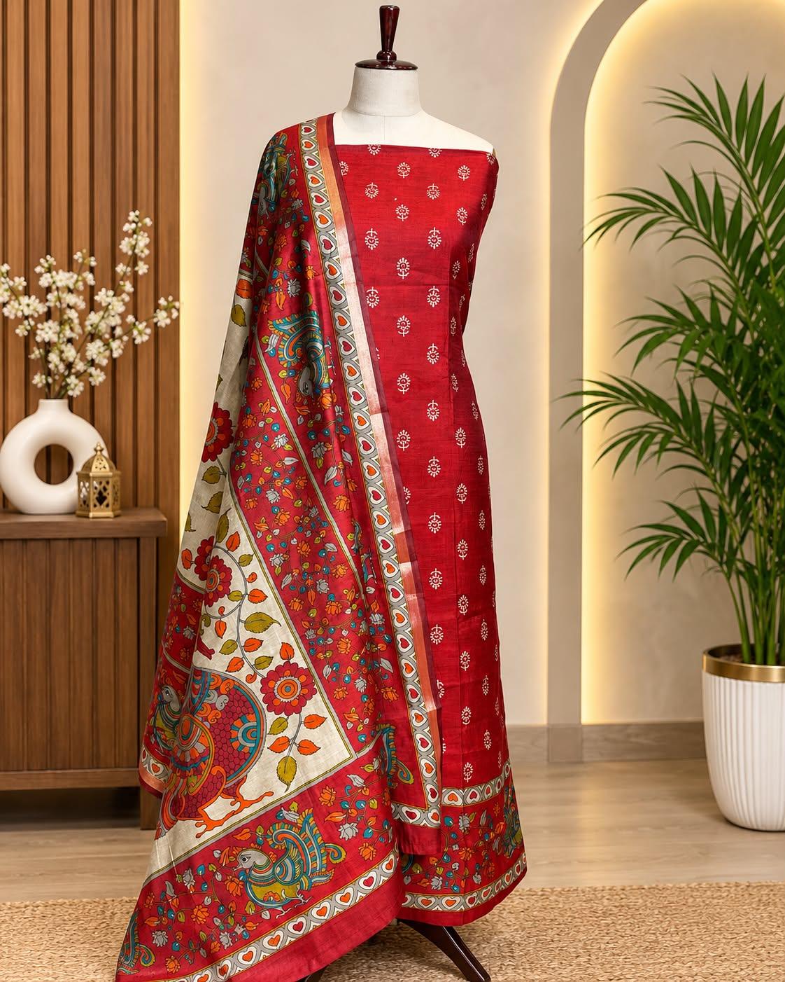 Elegant Maheshwari Silk Suit – Timeless Traditional Elegance