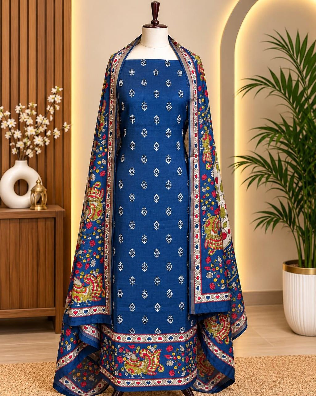 Elegant Maheshwari Silk Suit – Timeless Traditional Elegance