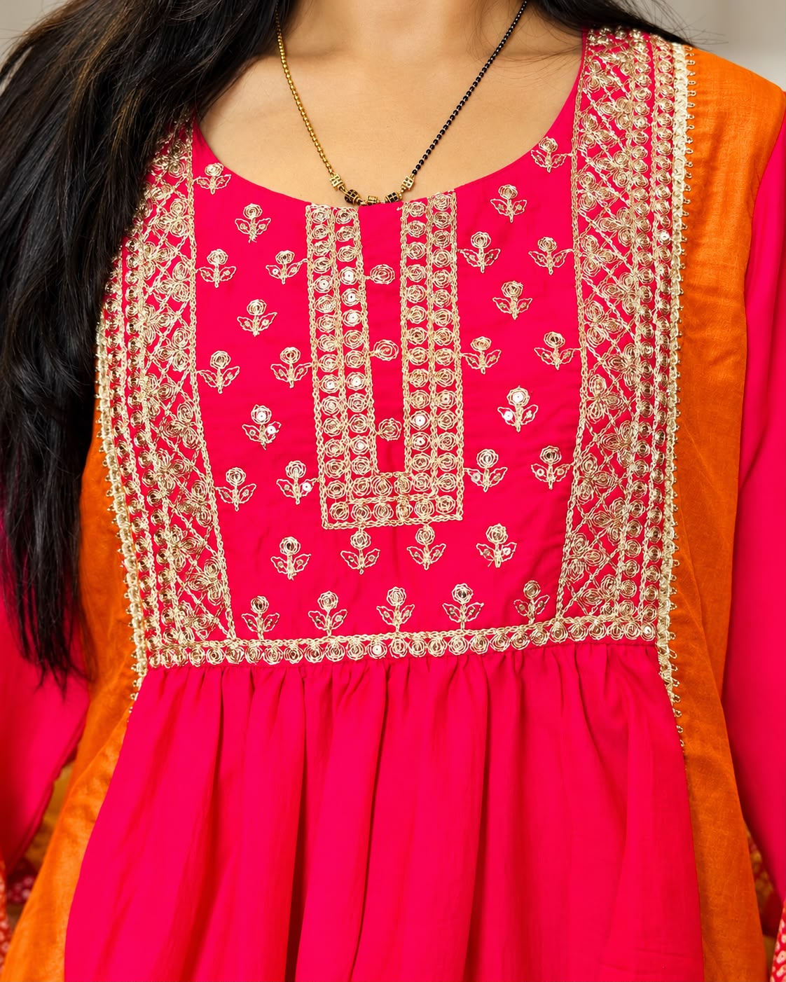 Pink & Orange Bandhani Dupatta