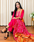 Pink & Orange Bandhani Dupatta