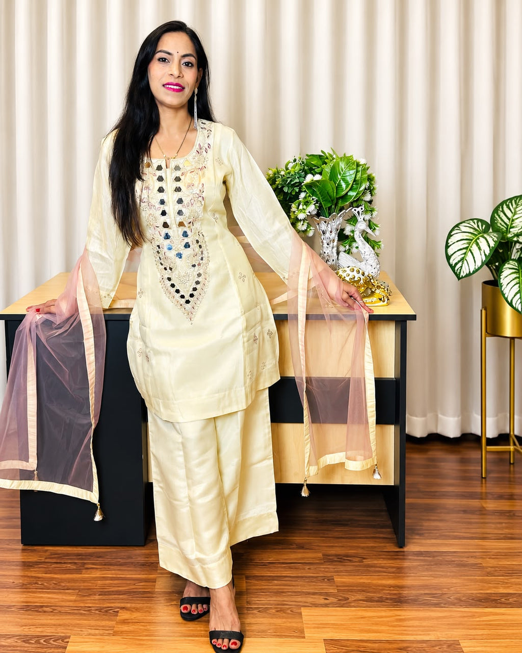 Ivory Embroidered 3-Piece Suit