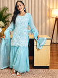 Pastel Aqua Embroidered 3-Piece Suit
