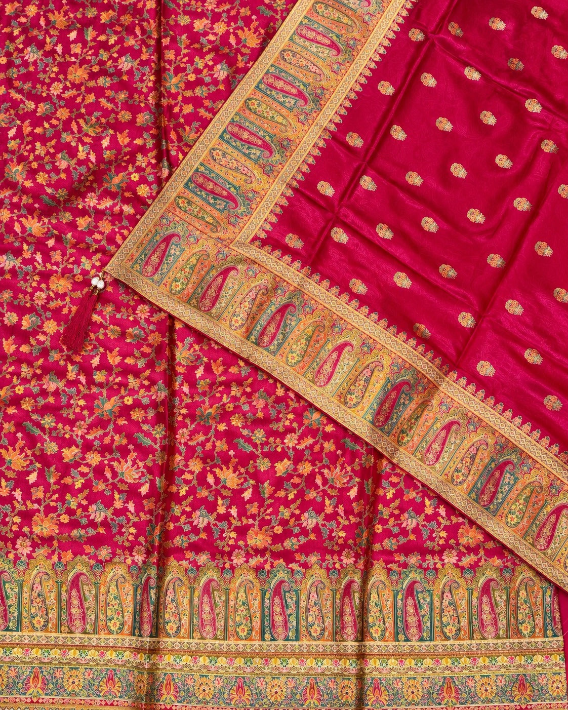 Banarasi Silk with Multicolour Embroidered Suit
