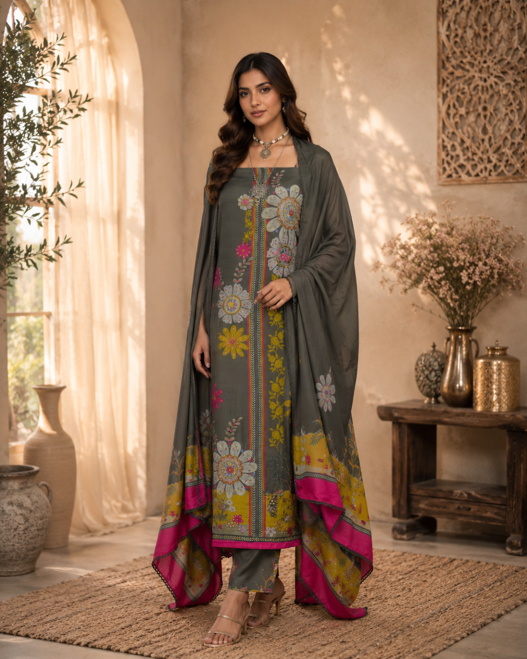 Muslin All over Printed Suit