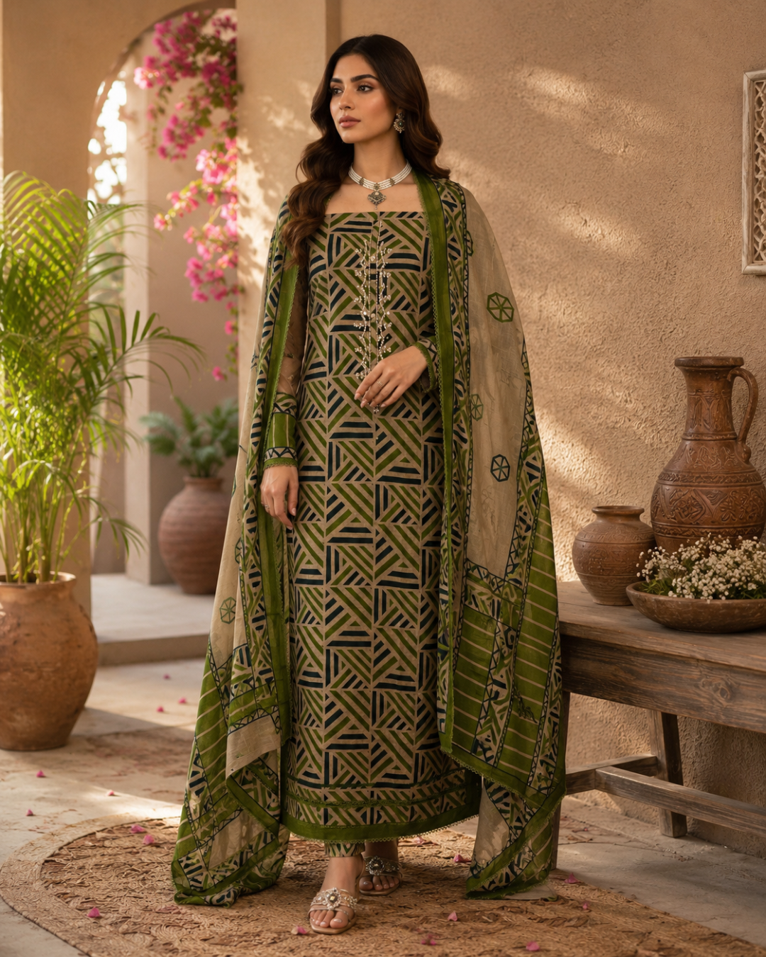 Muslin Stone work suit