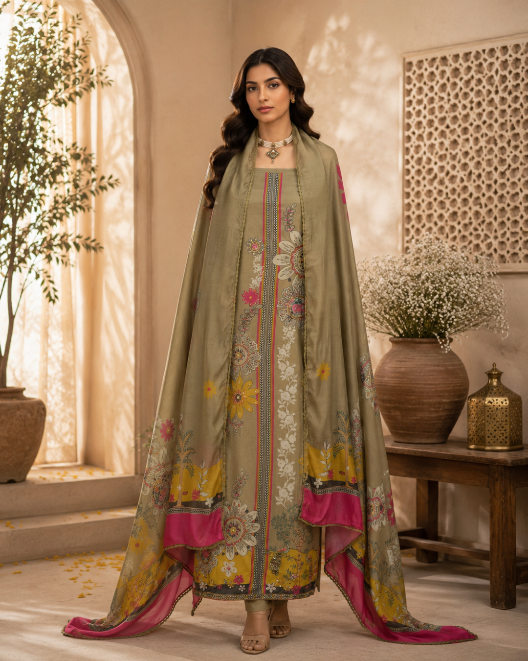 Muslin All over Printed Suit