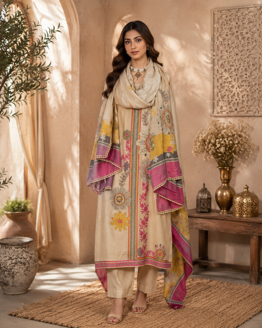 Muslin All over Printed Suit