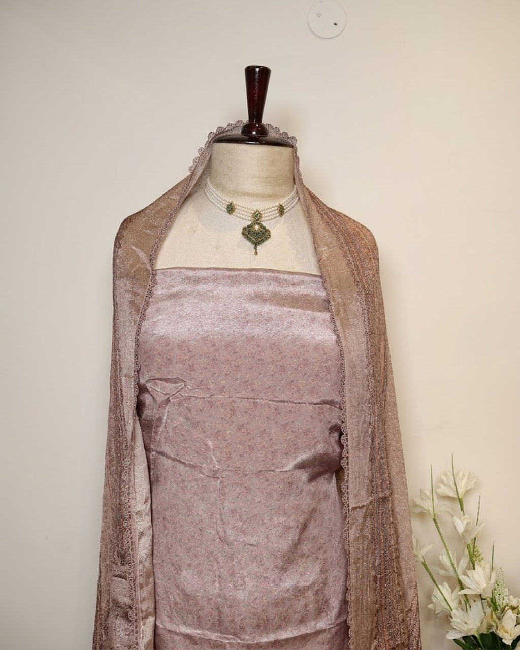 Golden Digital  Printed Suit In Crepe