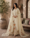 Organza Suit with Appliqué Embroidered Shirt and Thread Embroidered Dupatta