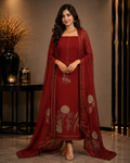 Organza suit with sunflower print