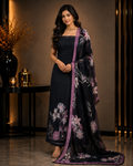 Black Sequence work with Printed Dupata
