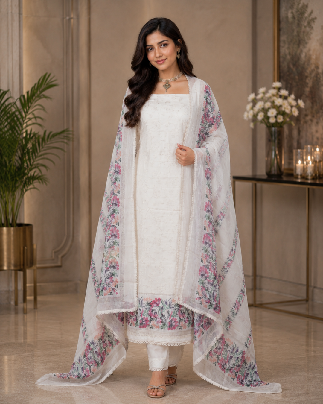 Organza Suit Overall White