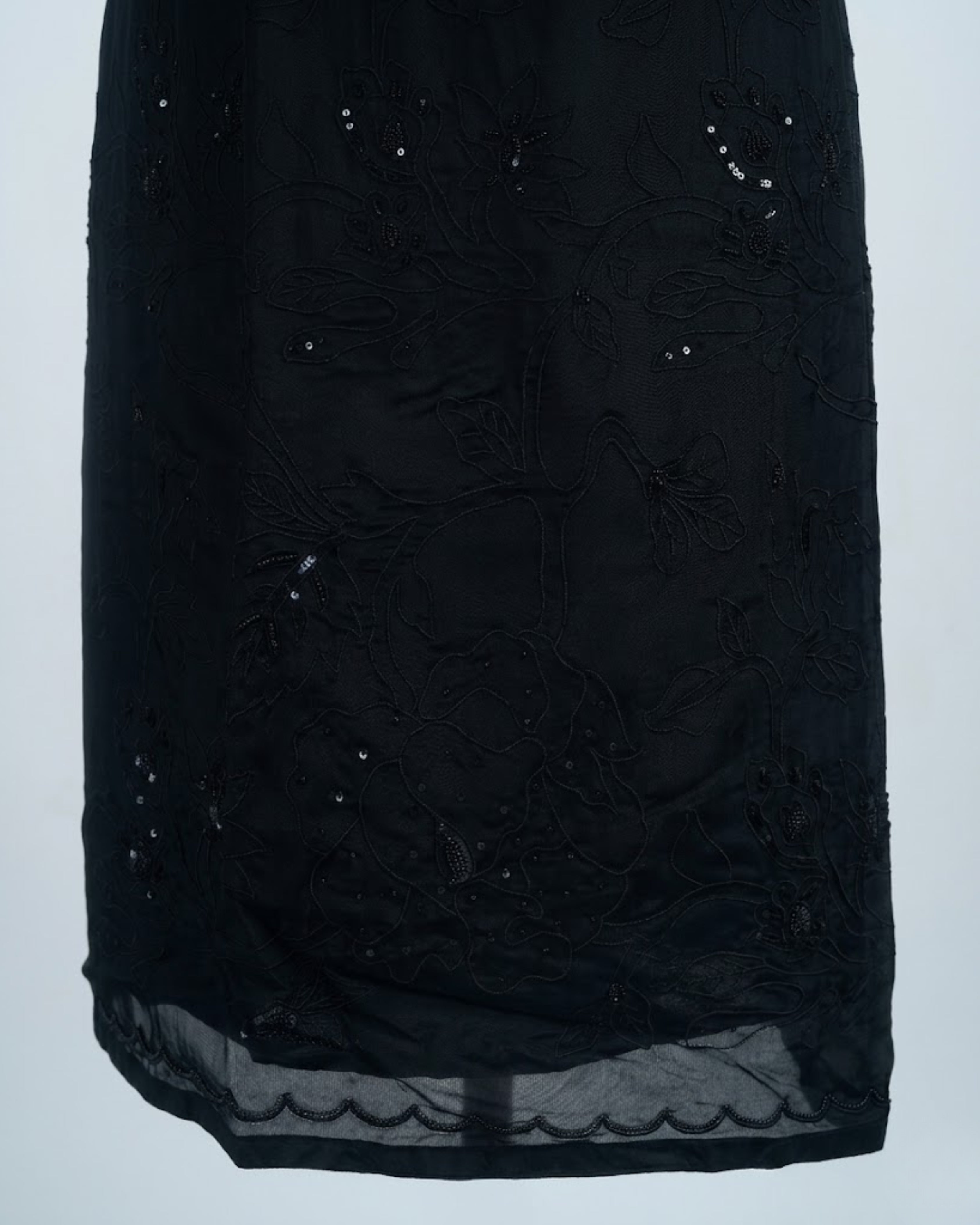 Black Sequence work with Printed Dupata