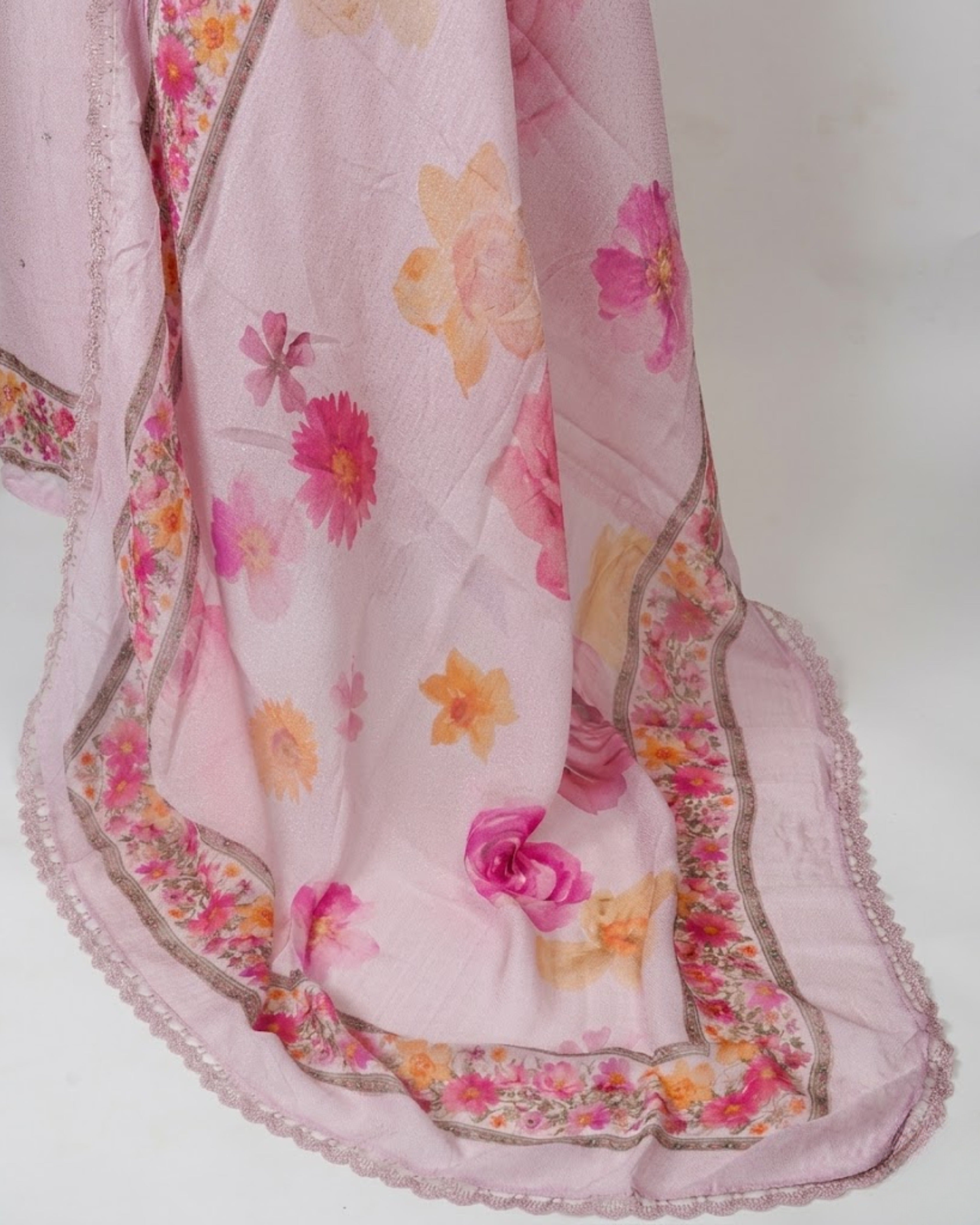 All-Over Printed Bangalori Silk Suit Set with Matching Dupatta