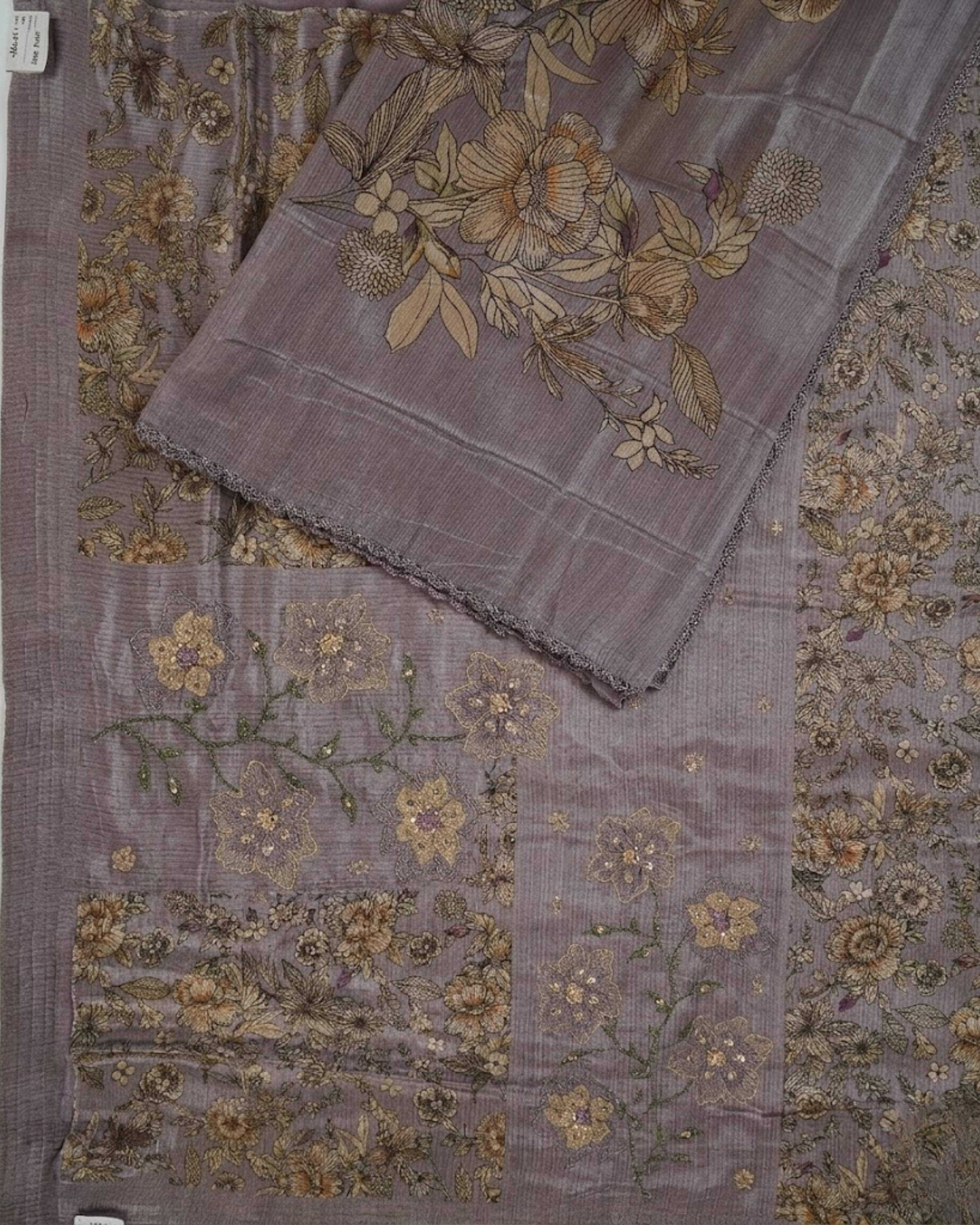 Gucci Silk Printed Bangalori Silk Top & Dupatta Set